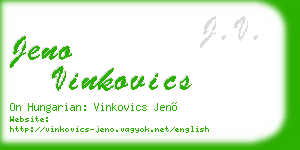 jeno vinkovics business card