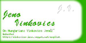 jeno vinkovics business card